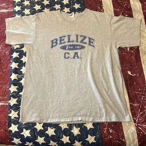 Belize Central America Souvenir Graphic T-Shirt Gray  Mens L